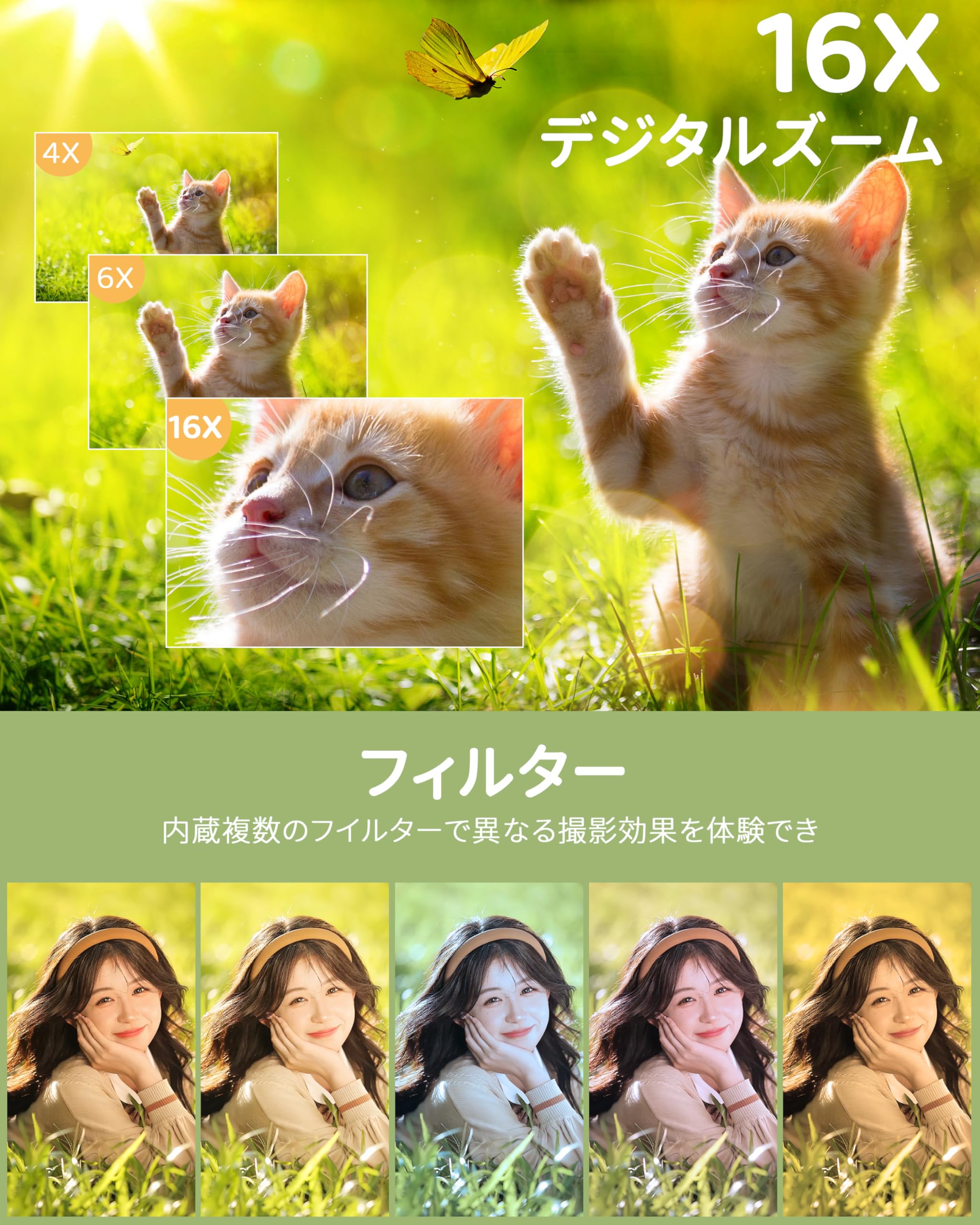 Amazon | デジカメ 4K 64MP画素 オートフォーカス IPSスクリーン